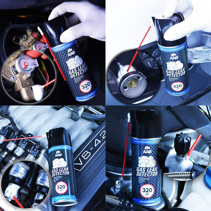 AABCOOLING Gas Leak Detector 320ml - Klimaanlage Auto, Gasleckspray, Klima Leckstopp, Lecksuche Spra