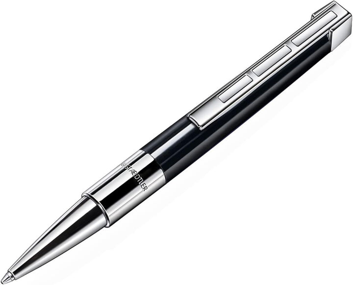 STAEDTLER Initium Resina Drehkugelschreiber, schwarzes Edelharz, B, schwarz, Made in Germany, mit ed