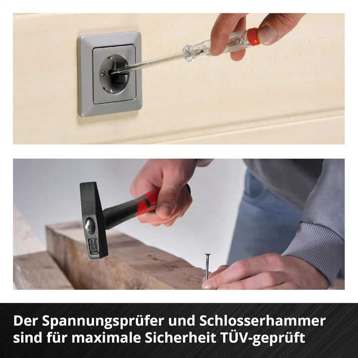 Original Einhell E-CASE 80-tlg. Werkzeugkoffer (Werkzeug-Set im robusten, stapelbaren Kunststoffkoff