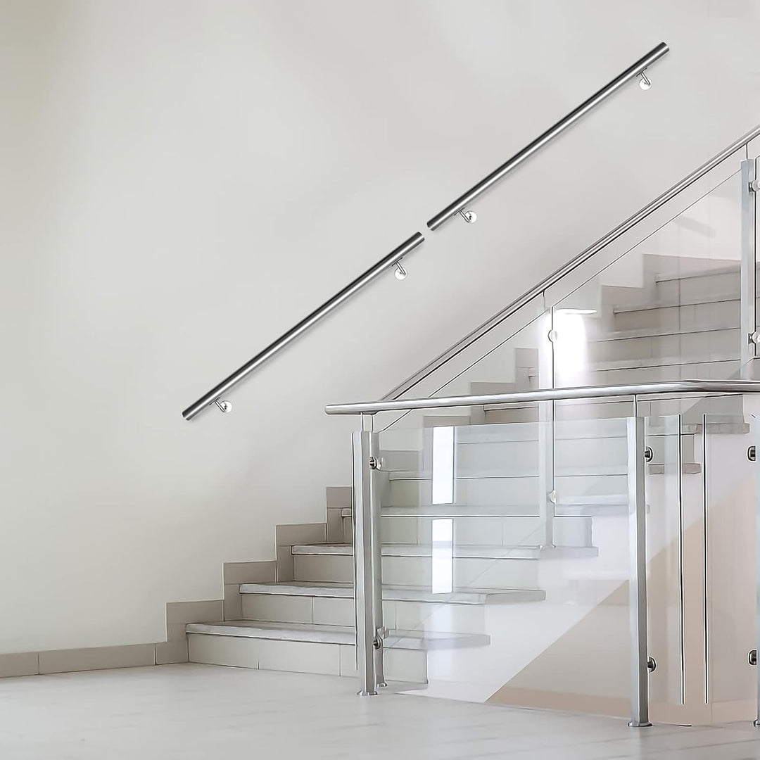 Ansobea Handlauf 180cm,Edelstahl Treppengeländer langer Geländer, für Innen- und Aussentreppen,Handl