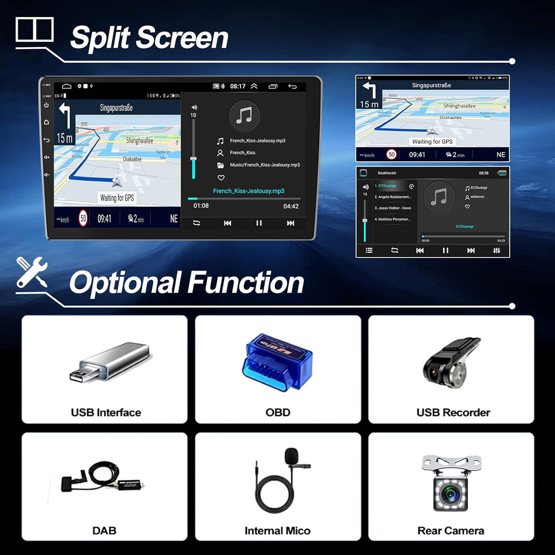 CAMECHO Android Autoradio mit Navi für BMW X3 E83 (2004-2012),Autoradio Doppel Din mit 9 Zoll Bildsc