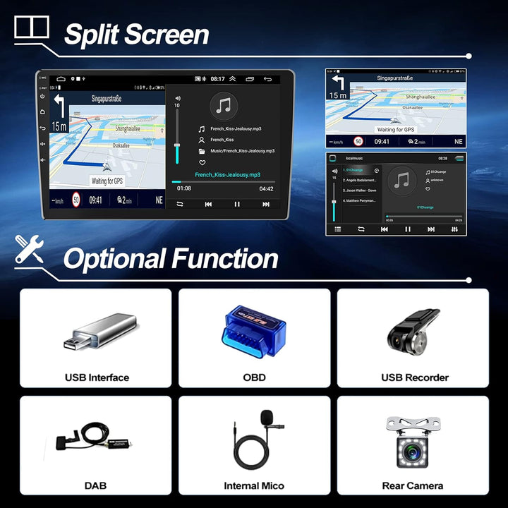 CAMECHO Android Autoradio mit Navi für BMW X3 E83 (2004-2012),Autoradio Doppel Din mit 9 Zoll Bildsc