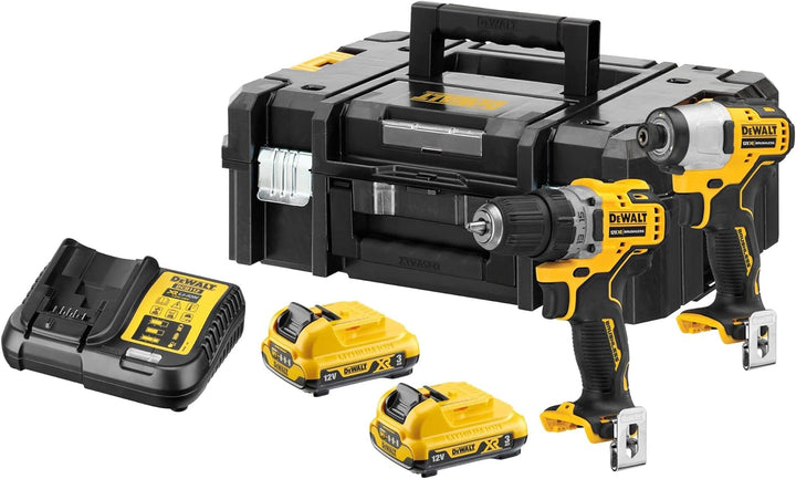 Dewalt DCK2110L2T-QW Akku-Schrauber-Set, 12V / 3Ah, Schwarz/Gelb