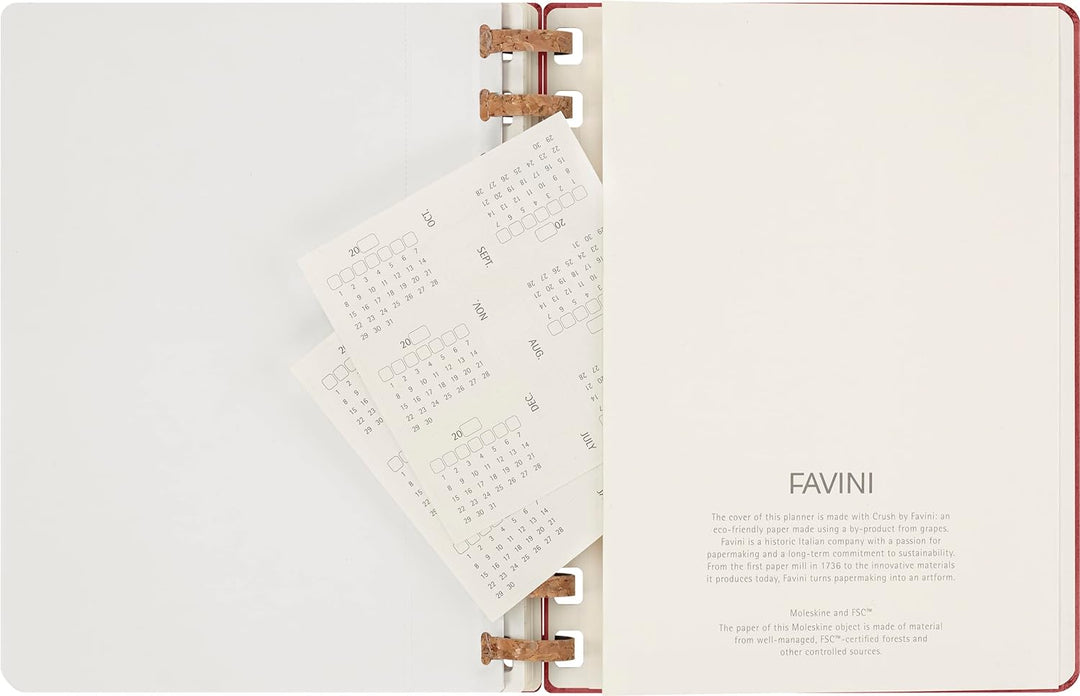 Moleskine Undatierter Monatsplaner, 12-Monats-Spiralplaner mit Festem Einband, Grösse: XL 20 x 25 cm