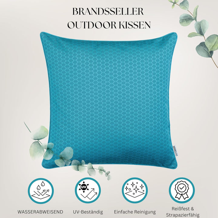 Brandsseller Outdoor Garten Kissen Dekokissen Wabenoptik Schmutz- und Wasserabweisend mit Reissversc