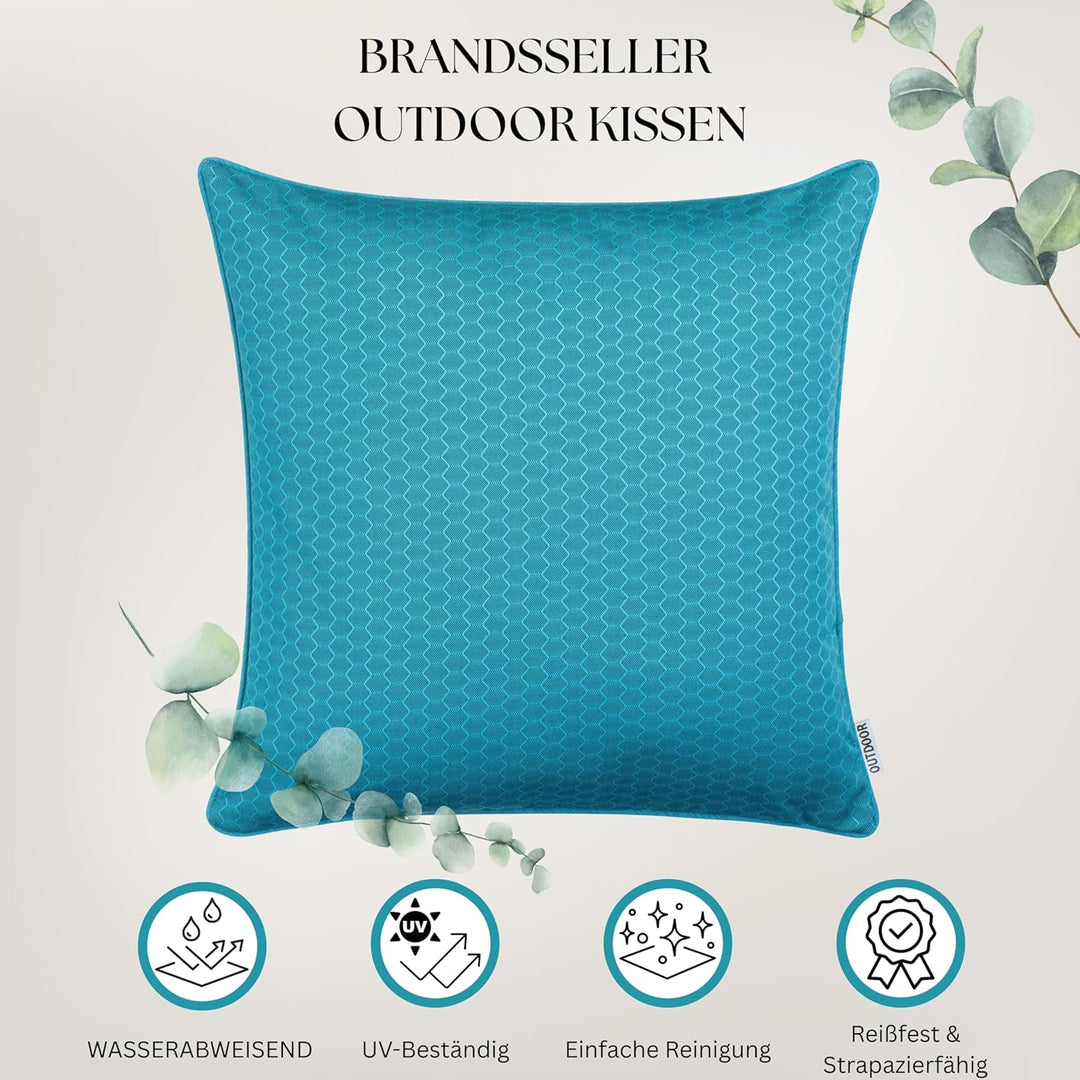 Brandsseller Outdoor Garten Kissen Dekokissen Wabenoptik Schmutz- und Wasserabweisend mit Reissversc
