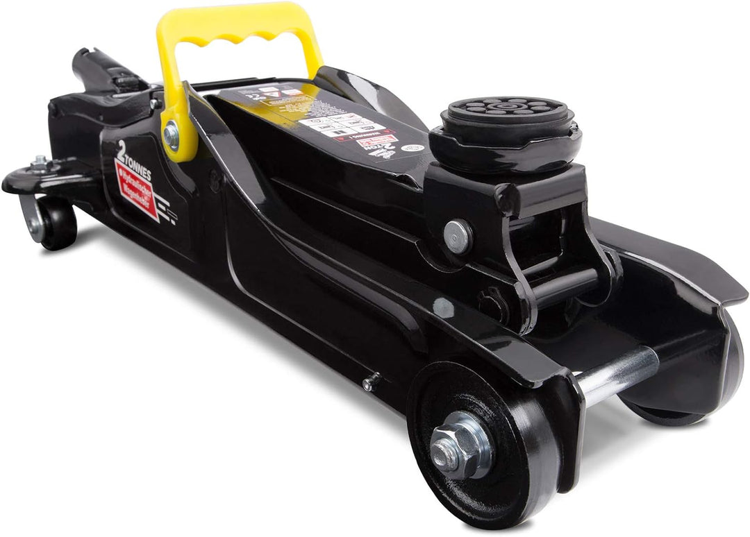 Deuba® hydraulischer Wagenheber 2 Tonnen Flache Hubhöhe 85-330mm inkl. Koffer inkl. Gummiauflage KFZ