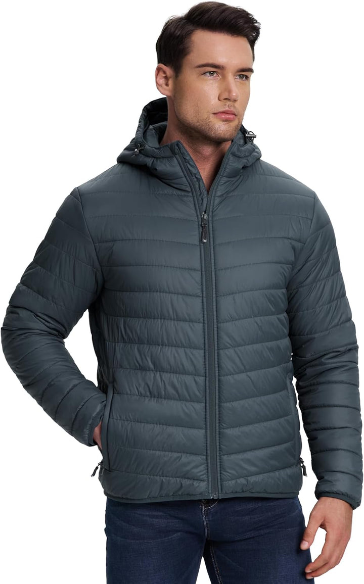 33,000ft Herren Leichte Steppjacke Outdoor Wasserbeständige Übergangsjacke Warme Winterjacke für Män