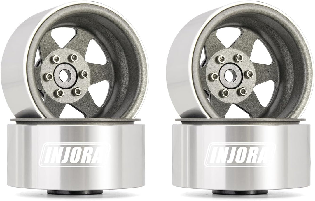 INJORA 1.9 Beadlock Felge Offset -8.9mm Metall Deep Dish Nabe für 1/10 RC Crawler Car TRX4 Axial SCX