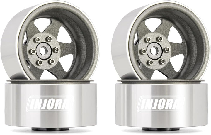 INJORA 1.9 Beadlock Felge Offset -8.9mm Metall Deep Dish Nabe für 1/10 RC Crawler Car TRX4 Axial SCX