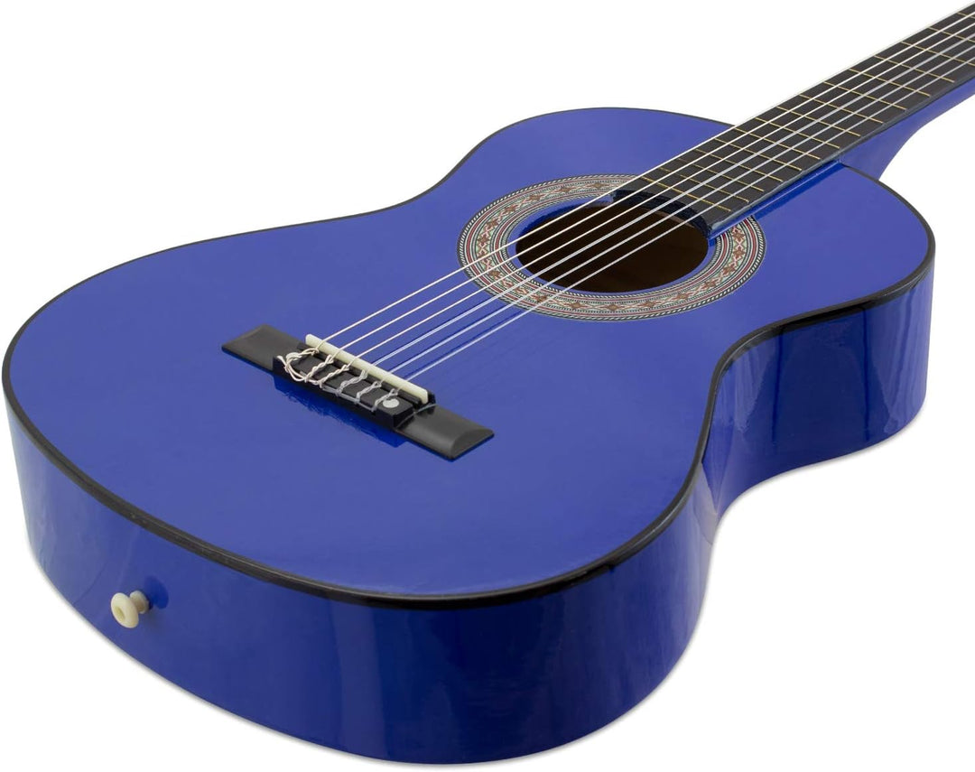 TIGER CLG6-BL Klassische Gitarre für Anfänger, 1/2 Grösse, im Set - inklusive Gigbag, Ersatz-Nylonsa