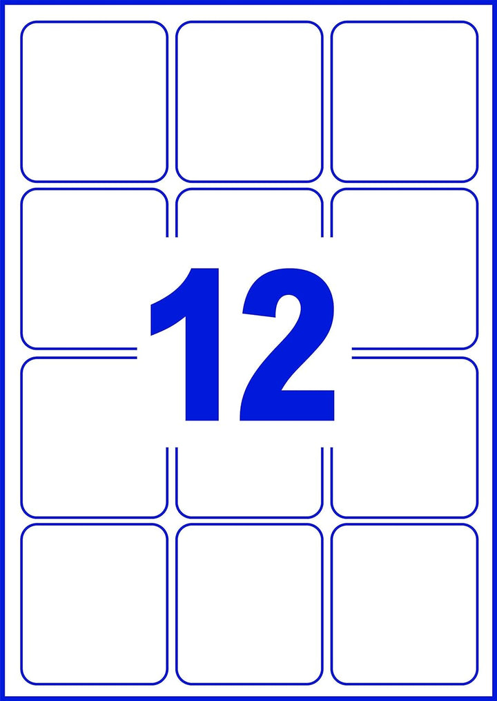 Avery Adressetiketten für Laserdrucker, ohne Papierstau, 12 pro Bogen 63,5x72mm weiss (3000 Etikette