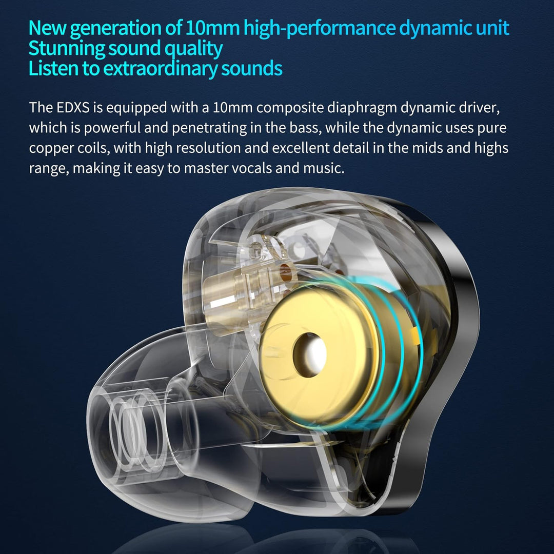 Yinyoo KZ EDXS In-Ear-Kopfhörer mit 10 mm Hochleistungs-Dynamikeinheit, leicht und bequem, KZ HiFi I