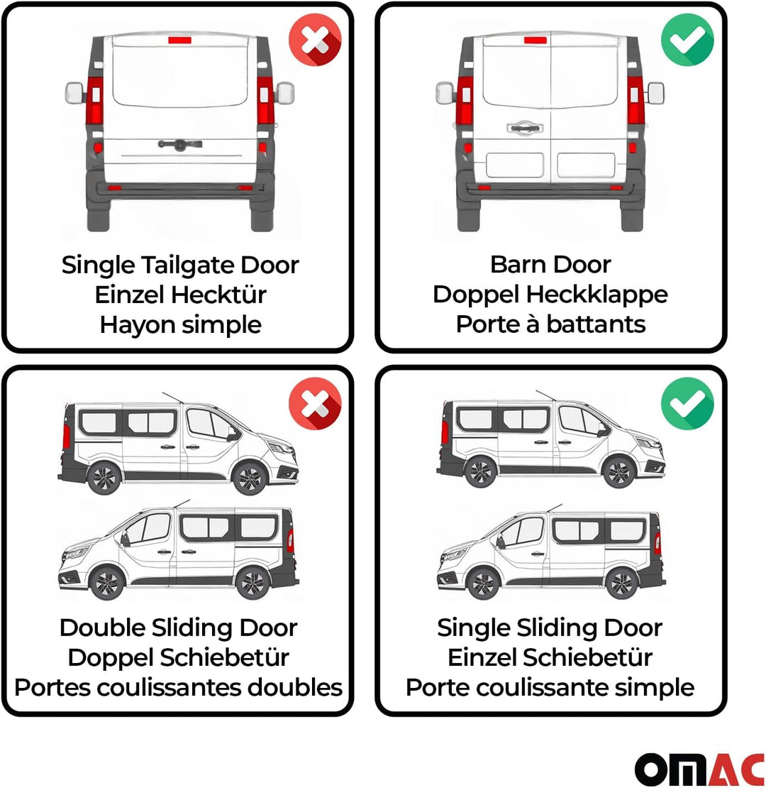 OMAC Sonnenschutz Gardine MAss für VW Crafter 2006-2025 Langer Doppelhecktür Beige 10x Beige / Sonne