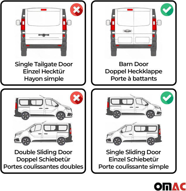 OMAC Sonnenschutz Gardine MAss für VW Crafter 2006-2025 Langer Doppelhecktür Beige 10x Beige / Sonne