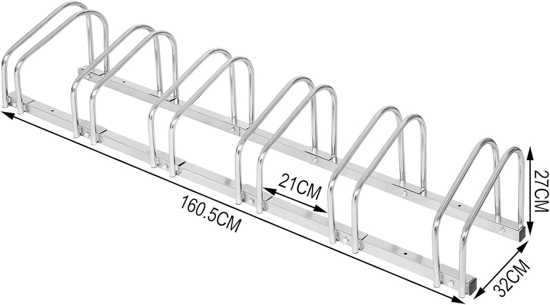 WOLTU Fahrradständer für 6 Fahrräder Fahrradhalterung auf dem Boden Aufstellständer für Fahrradaufhä