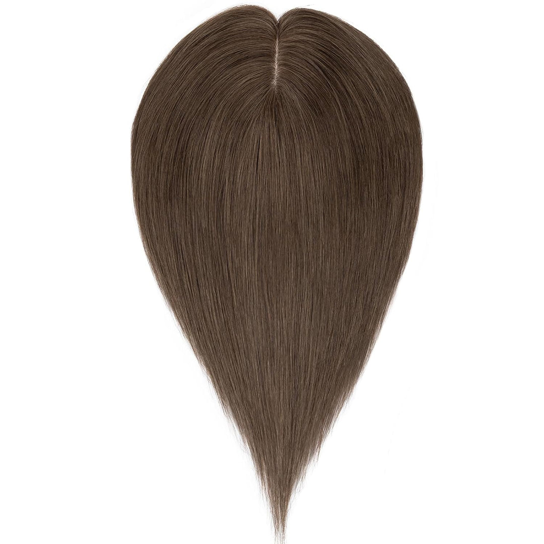 Silk-co Hair Topper Echthaar 10x12cm, Basis Toupet Damen, Haartopper Echthaar mit Remy Seide Basis,