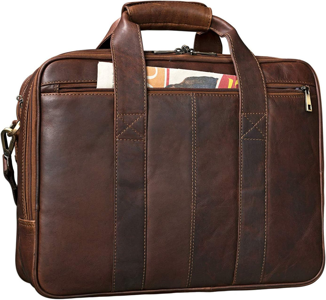 STILORD 'Leopold' XL Echtleder Aktentasche - der verbesserte Geheimtipp für Lehrerzimmer & Büro - Bu