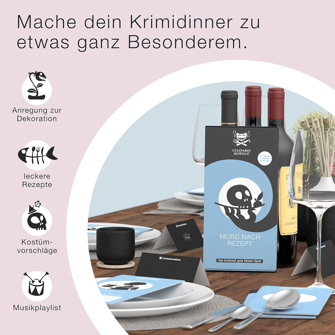 CULINARIO MORTALE® – Mord nach Rezept - Krimidinner für Zuhause für 5 bis 7 Personen - unterhaltsame
