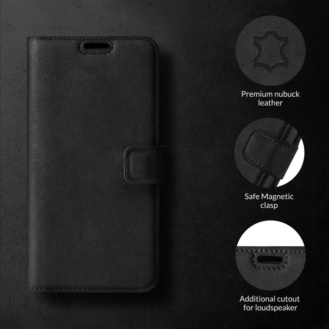 SURAZO Prestige Handyhülle für Apple iPhone 13 Pro – Premium Echtleder Hülle Schutzhülle mit [Standf