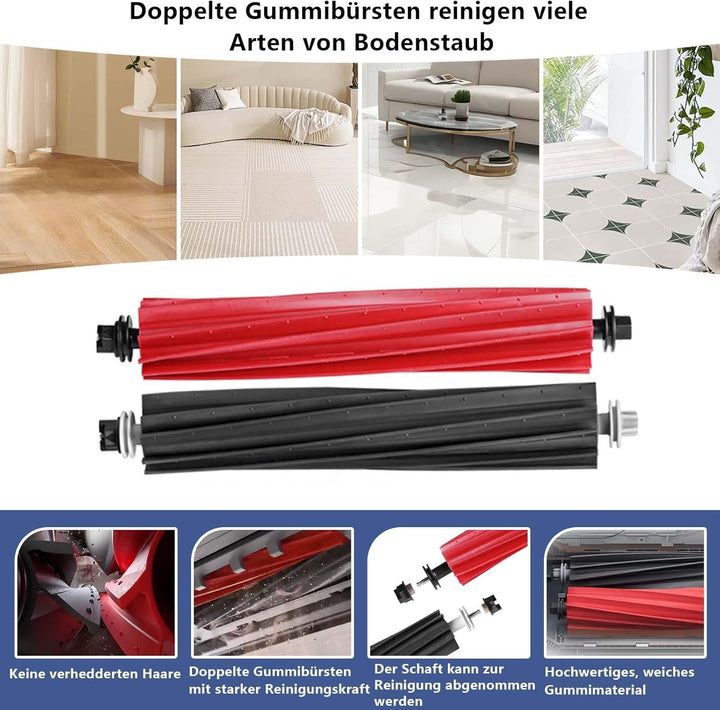 26 Stück Zubehör Kit für Roborock S8 Pro Ultra Saugroboter Ersatzteile, 6*Staubbeutel,2*Hauptbürste,