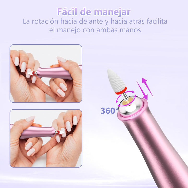 POFIBO Nagelfräser Kabellose 35000 U/Min Nagelfräser für Gelnägel - Professioneller Nail Drill für G