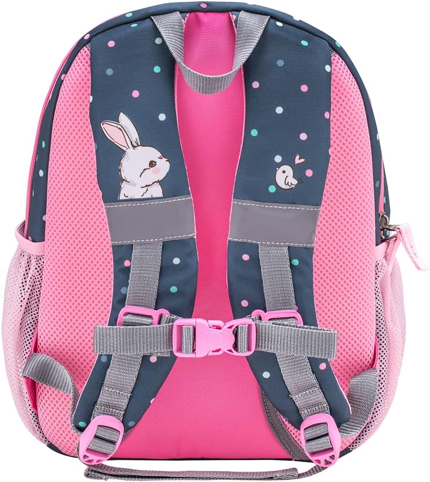 Belmil Kindergartenrucksack mit Brustgurt und Namensschild für 3-6 Jährige/Mädchen / 12 L/Krippenruc
