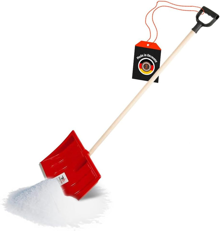 SHW-FIRE 59025 Schneeschieber Schneeschaufel Kunststoffblatt 40 cm schmal mit rundem Stiel Holz 130