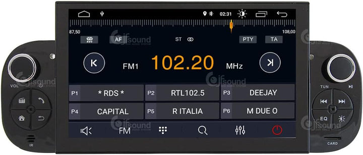 Costum fit Autoradio für FIAT Panda Android GPS Bluetooth WiFi Dab USB Full HD Touchscreen Display 7