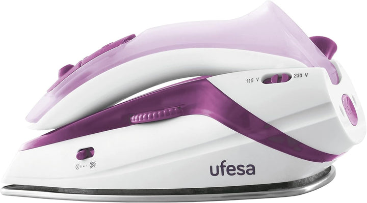 Ufesa Reise-Dampfbügeleisen PV0500, Reisebügeleisen mit Klappgriff, 1100W Leistung, Antihaft Bügelso