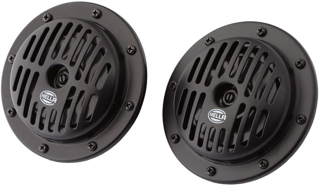 HELLA Horn - HEAVY DUTY HORN DL50 SET - 12V - 114dB(A) - Frequenzbereich: 310/380Hz - Tiefton/Hochto