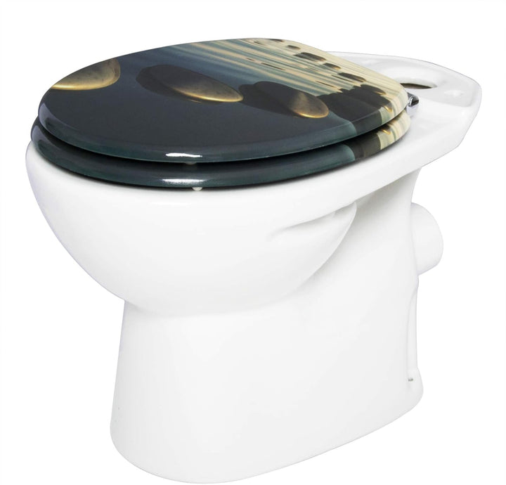 WOLTU #2 Premium WC-Sitz Toilettensitz mit Absenkautomatik, MDF Holzkern, Softclose Scharnier, Antib