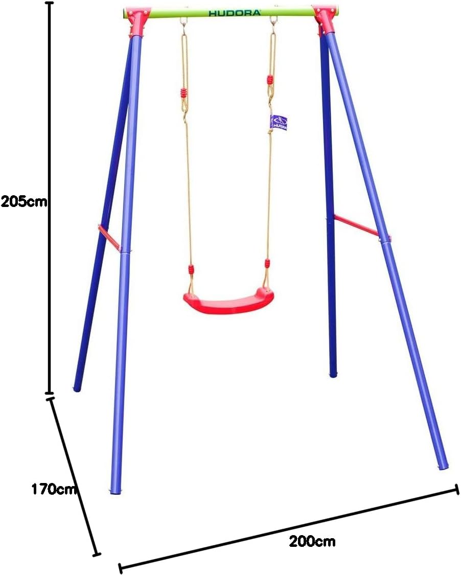 HUDORA Schaukelgestell Single - Schaukel Outdoor für Garten - Kinderschaukel - Schaukelsitz aus Kuns