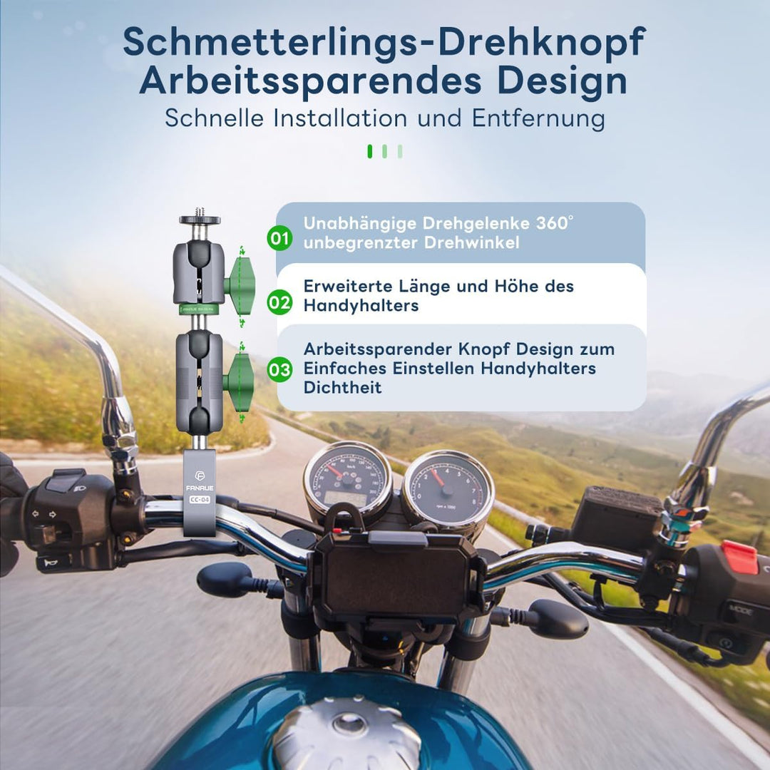 FANAUE Aluminiumlegierung Verbindungsarm mit 1 Zoll Kugeladapter kompatibler mit RAM Halterung B Grö