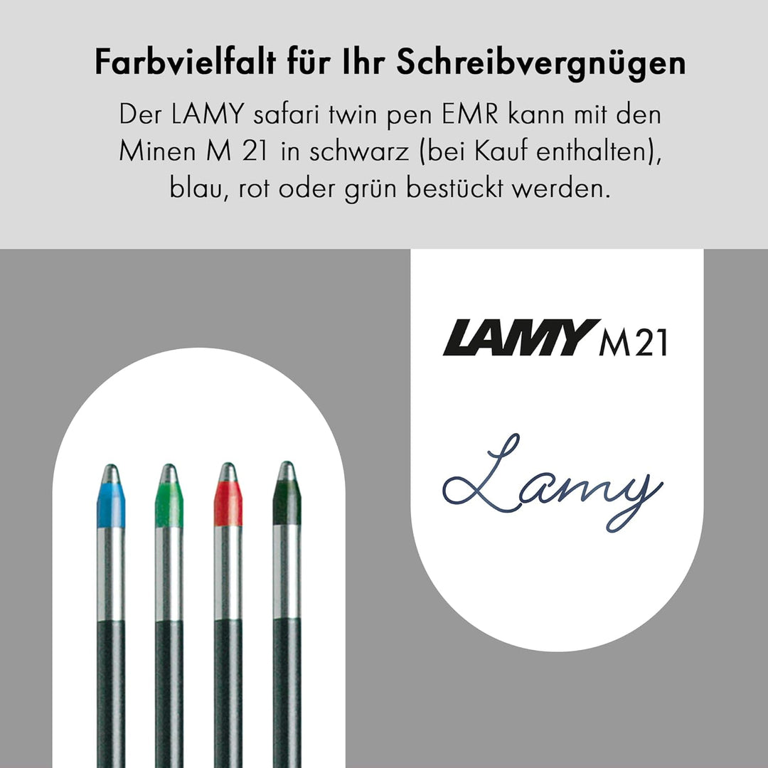 LAMY Safari Twin Pen All Black EMR Stylus 2-in-1 Kugelschreiber in der Farbe Schwarz für den flexibl