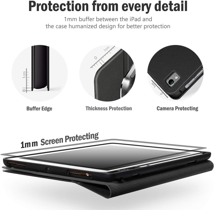 Antbox iPad 9.7 Zoll 2018/2017 Hülle mit Apple Pencil Halter Auto Schlaf/Wach Funktion PU Ledertasch