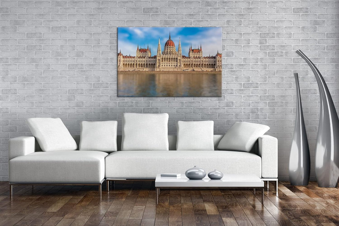 deyoli Ungarn Budapest Parlament Format: 60x40 als Leinwandbild, Motiv fertig gerahmt auf Echtholzra