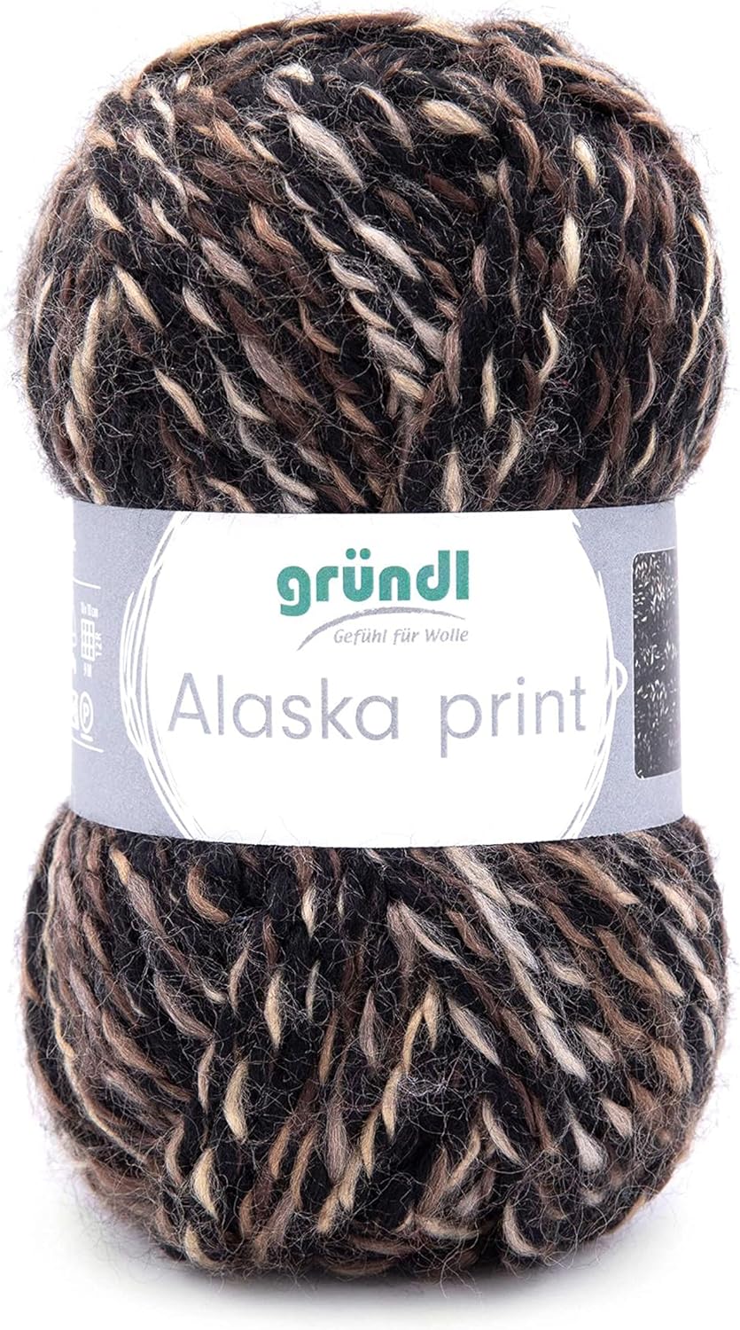 Gründl Alaska print (Strick- und Häkelgarn mit wollartigem Charakter aus 80 % Polyacryl und 20 % Wol
