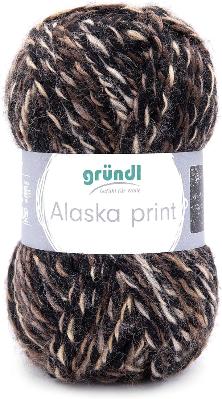 Gründl Alaska print (Strick- und Häkelgarn mit wollartigem Charakter aus 80 % Polyacryl und 20 % Wol