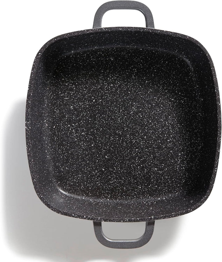 Stoneline Eckpfanne, 24x24 cm, mit Aroma Glasdeckel, Induktion, Aluminium, antihaft beschichtet mit