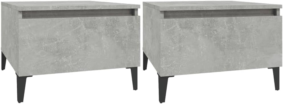 FIRBNUS Beistelltische 2 STK. Betongrau Beistelltisch Sofa Beistelltisch mit Schublade Beistelltisch