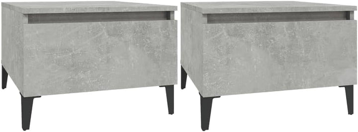 FIRBNUS Beistelltische 2 STK. Betongrau Beistelltisch Sofa Beistelltisch mit Schublade Beistelltisch