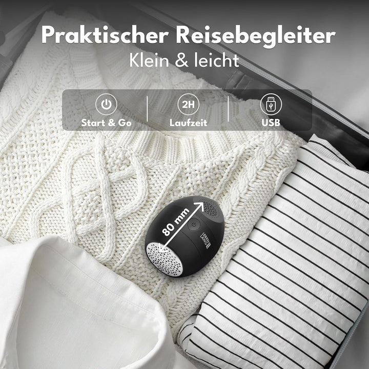 LEBENLANG Mini Fusselrasierer Elektrisch - Inkl. Ersatzklingen & Reinigungspinsel I Entfussler Fluse