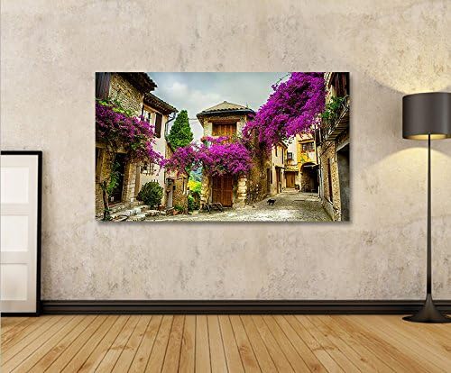 islandburner Bild Bilder auf Leinwand Dorf in der Provence Lavendel 1p XXL Poster Leinwandbild Wandb