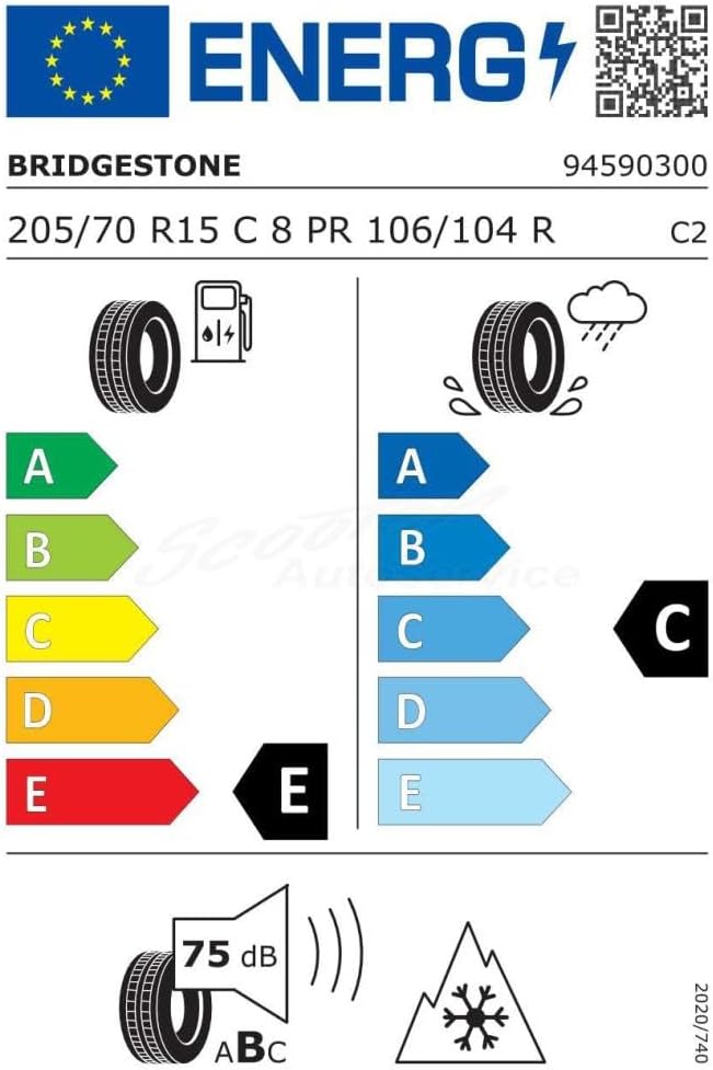 Bridgestone Blizzak W810 M+S - 205/70R15 106R - Winterreifen 205/70R15C 106/104R - M+S/3PMSF, 205/70