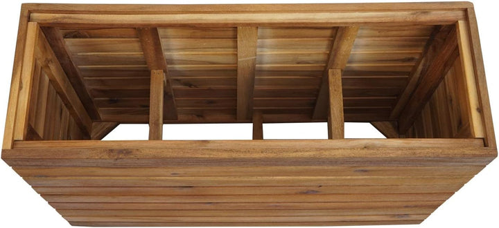Pflanzkasten HWC-L21, Pflanzkübel Blumentopf Hochbeet, eckig 41x63x23cm Outdoor Akazie Holz MVG-Zert