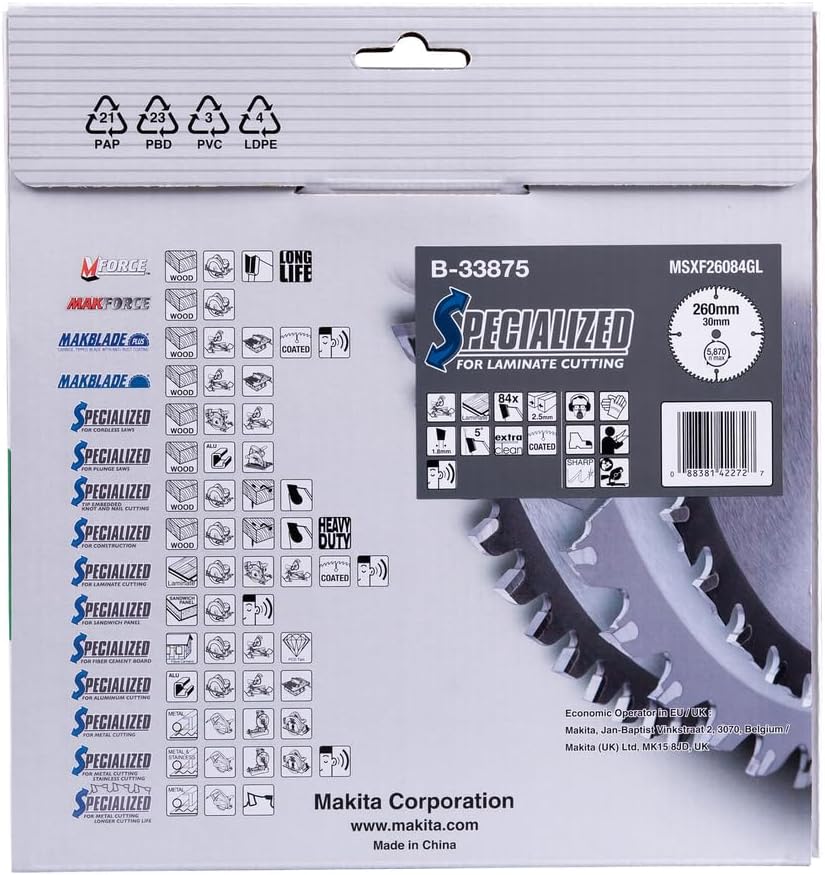 Makita Specialized Saegeblatt, 260 x 30 mm, 84Z, B-33875