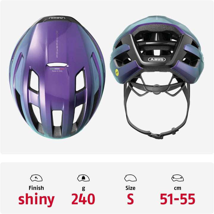 ABUS Rennradhelm PowerDome MIPS - leichter Fahrradhelm mit cleverem Belüftungssystem und Aufprallsch