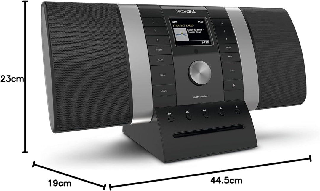 TechniSat MULTYRADIO 4.0 - Internetradio (WLAN Radio, DAB+, UKW, Spotify, Bluetooth, CD-Player, USB,