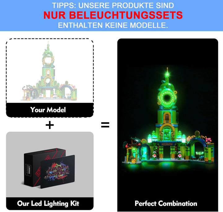 LocoLee Licht Set Kompatibel mit Lego Willkommen in Emerald City 75684, Nur Lichter Set, Licht Beleu